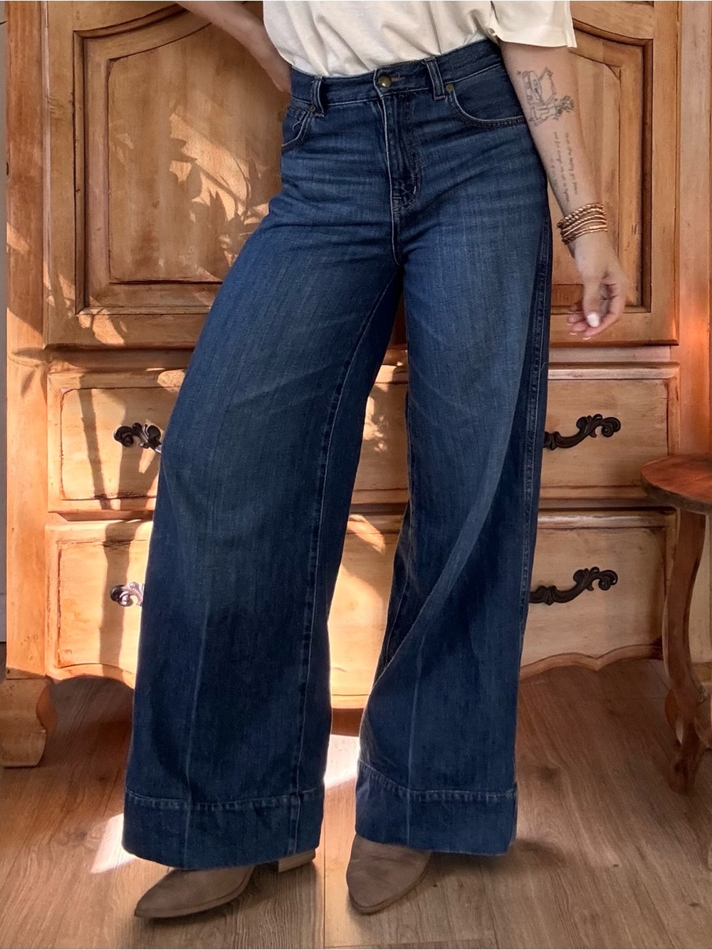 Madewell Dark Indigo Wide-Leg High-Rise Jeans